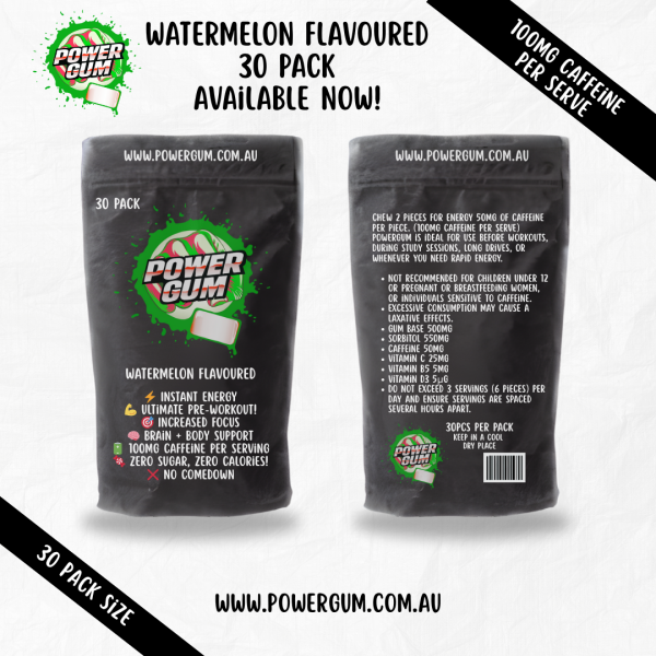 Power Gum Watermelon 30 Pack with FREE Shipping.
